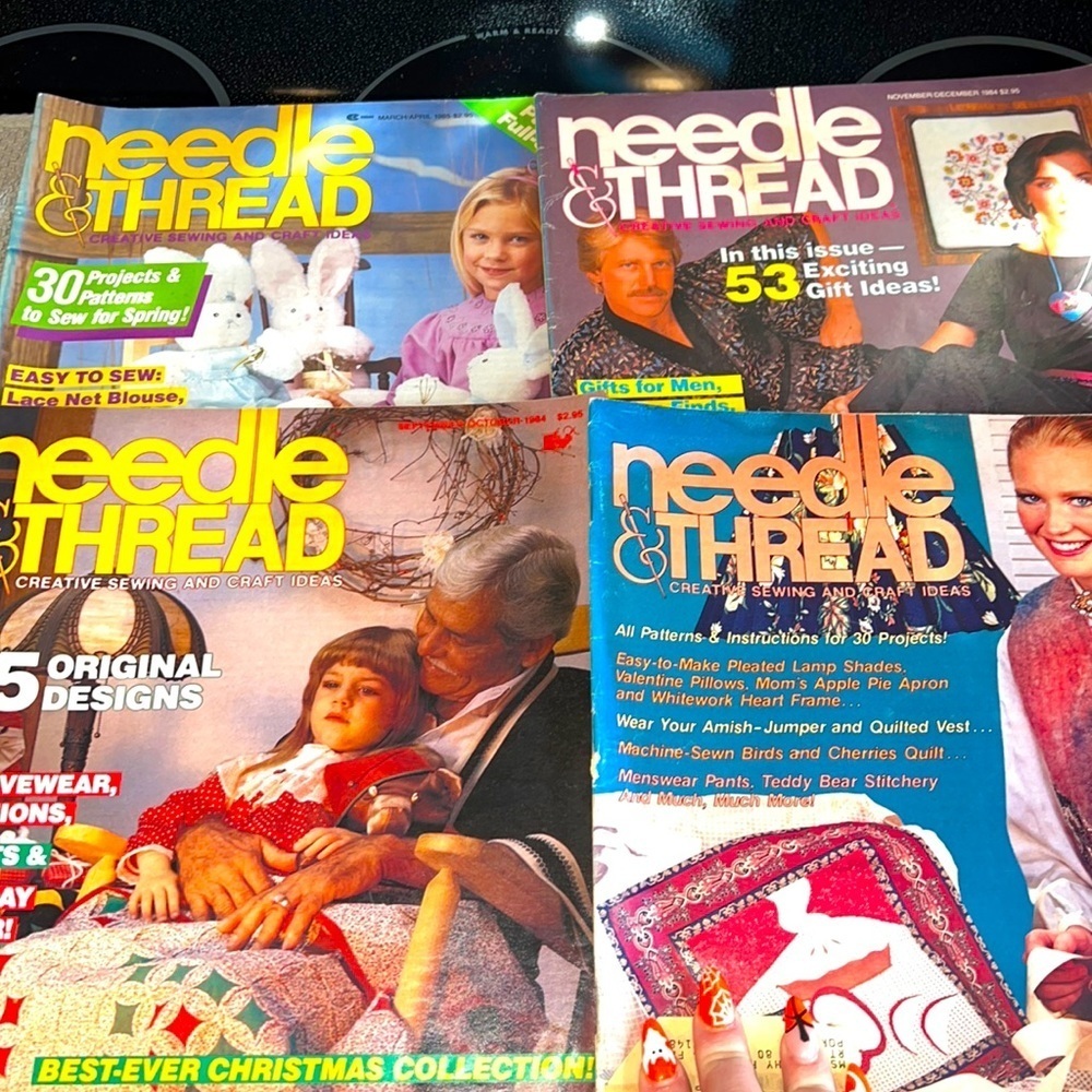Needle and thread vintage magazines
